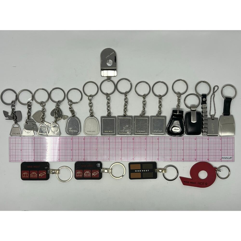 Vintage Nine West Keychain Keyring Bulk Lot Handbag Shoe Charm Silver Tone